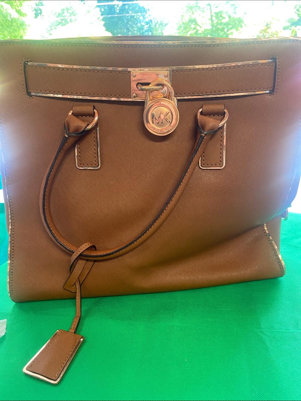 3 Way Use - Michael Kors Tan Saffiano Leather Tote with Gold Hardware